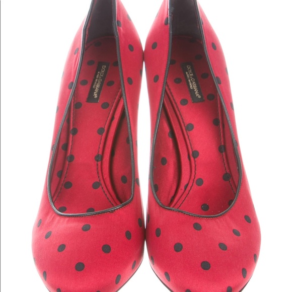 Satin Pin-up Dolce & Gabbana red pump sz 40 New - Picture 3 of 8
